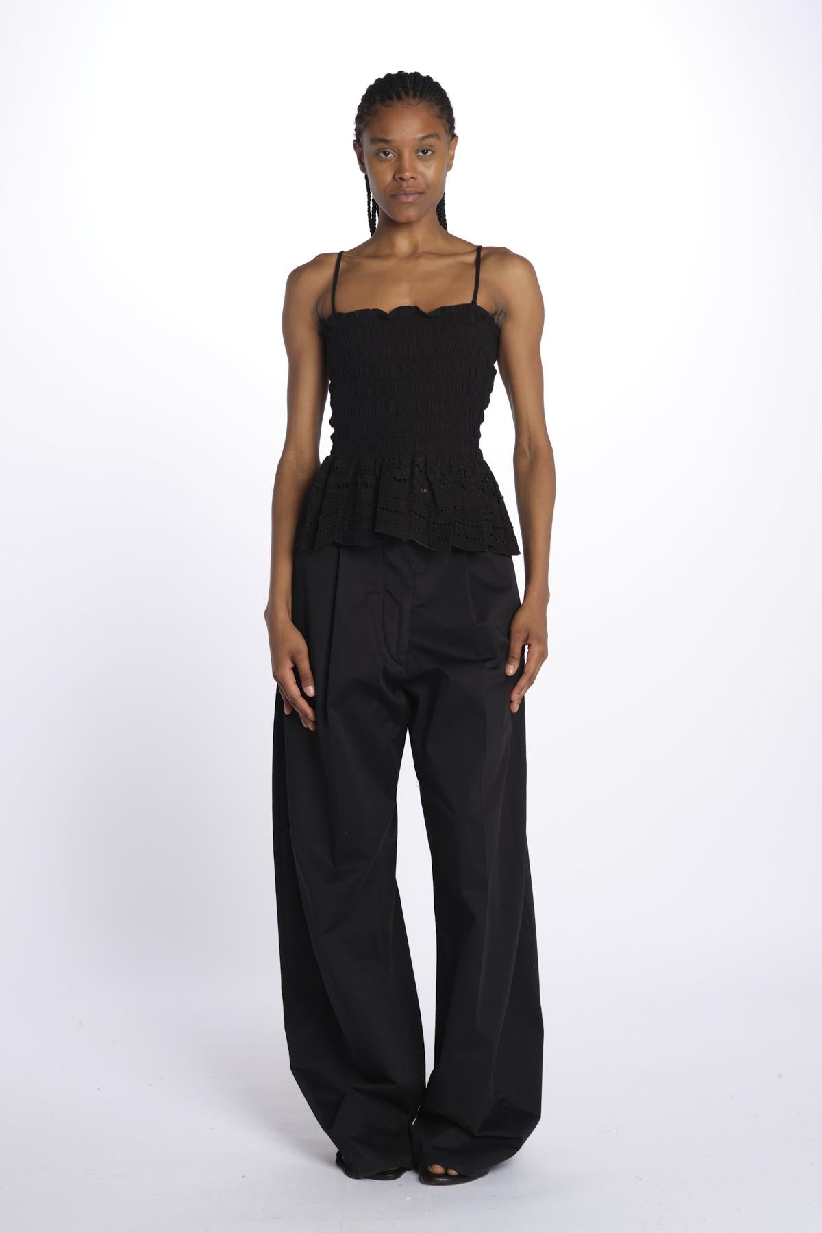 Top MARTINA elastico sangallo DM 1229 BLACK damson madder 