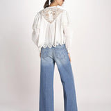 camicia a maniche lunghe in pizzo SOFIA 044 CREAM sea ny 