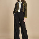 camicia con collo a pannelli BL_3261T OLIVA bodice 