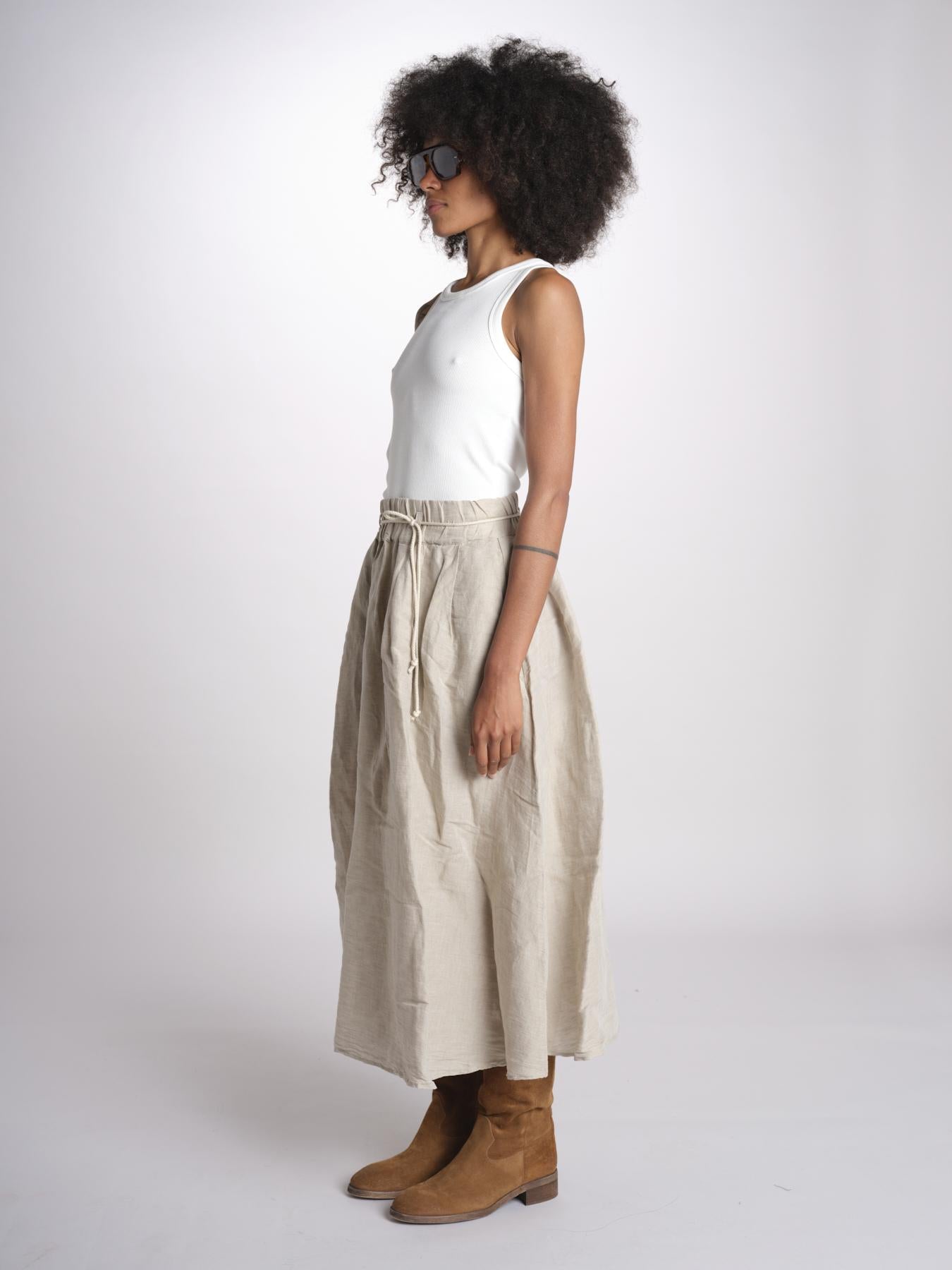MARTINA gonna in lino con coulisse MARTINA SOFTLINEN NATURAL true avenue 