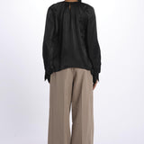 Camicia manica sbuffo CUTWORK BE24499 BLACK milaura 