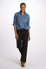 Denim LINDY combo stretto cropped