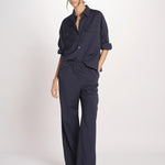 Giacca a camicia in tela di pura lana stretch MULINO 2615041021600 001 BLU weekend maxmara 