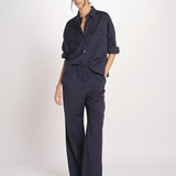 Giacca a camicia in tela di pura lana stretch MULINO 2615041021600 001 BLU weekend maxmara 