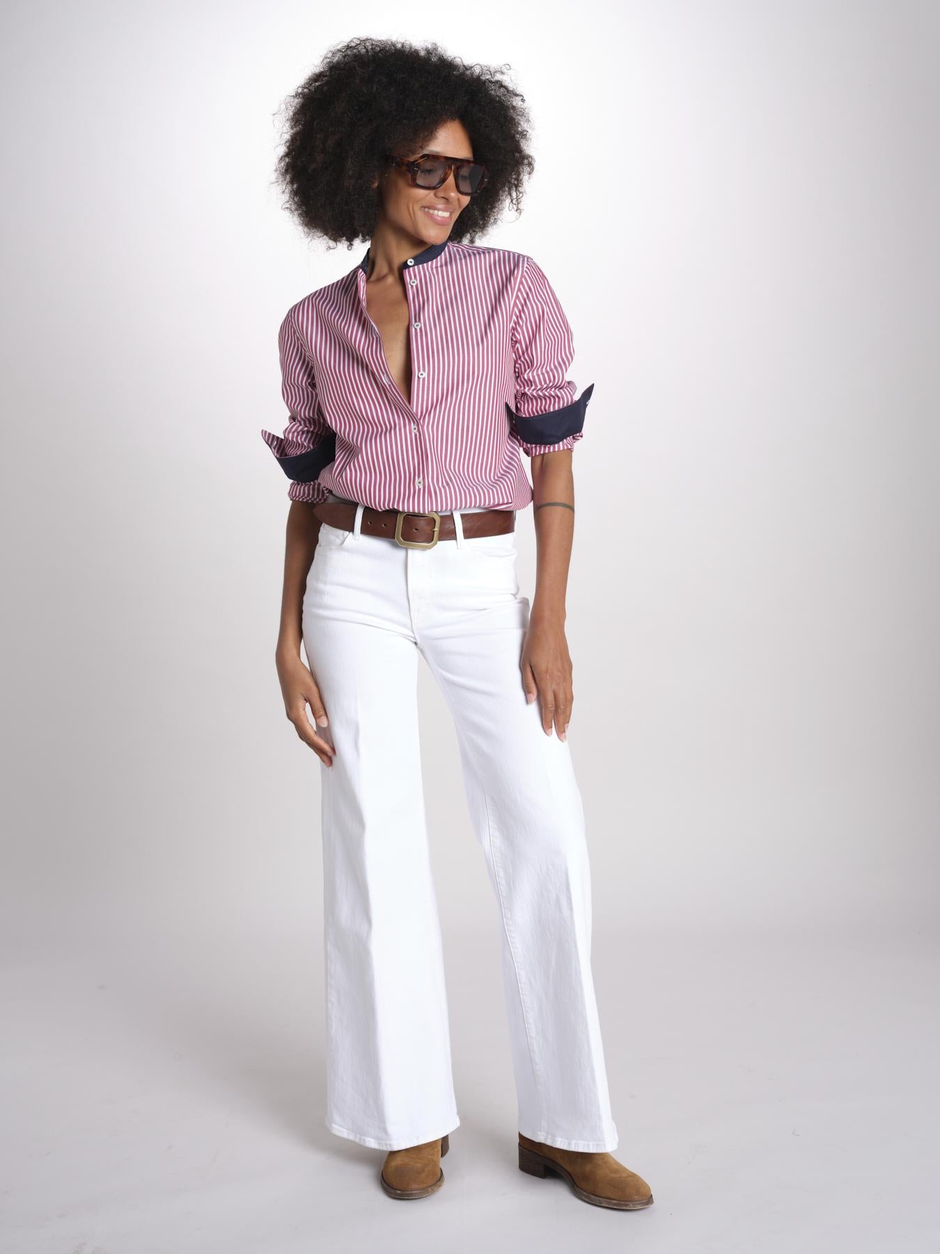 camicia a righe con collo guru MICA5630 BB milaura 