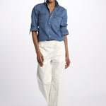 Pantalone PENSIL cotone con elastico PENSIL IVORY true avenue 