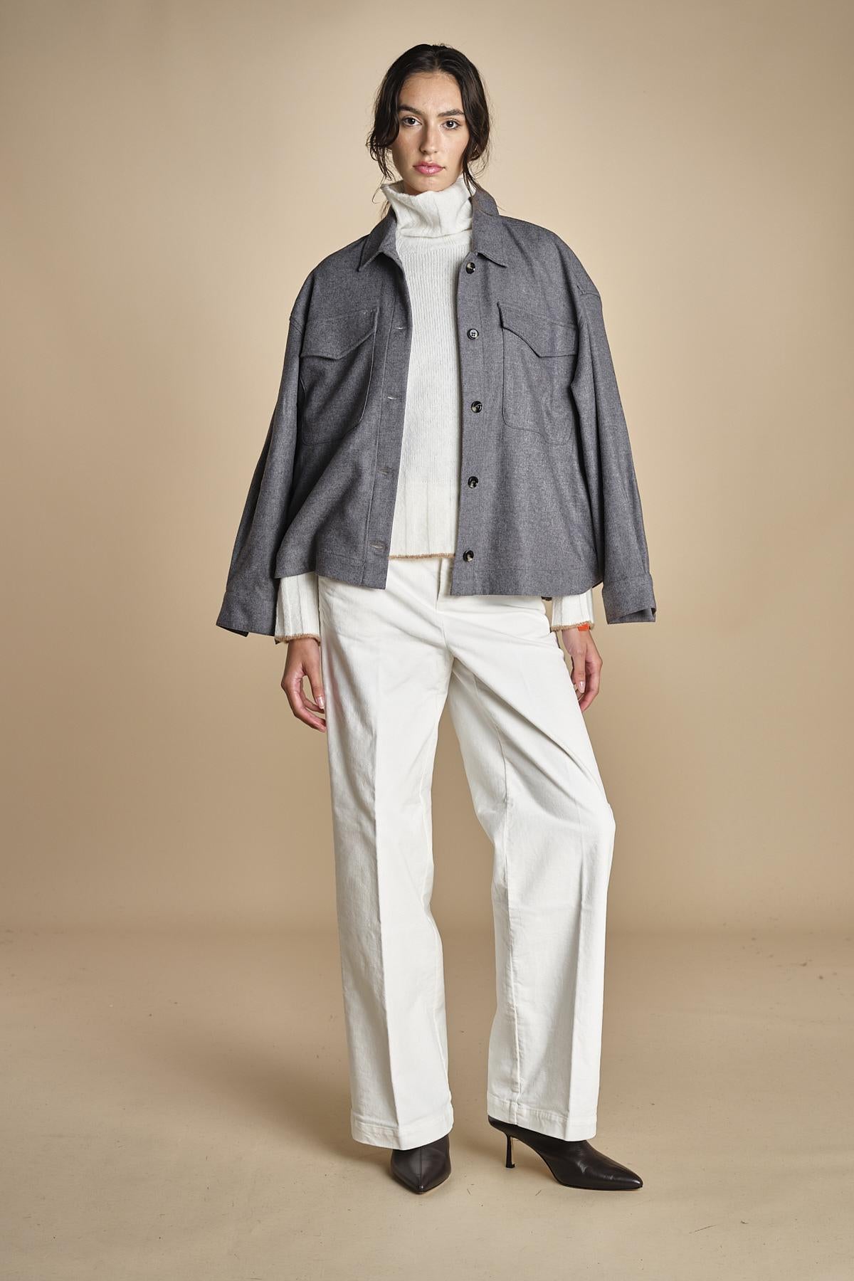 pantalone in fustagno OLIMPIA IVORY true avenue 