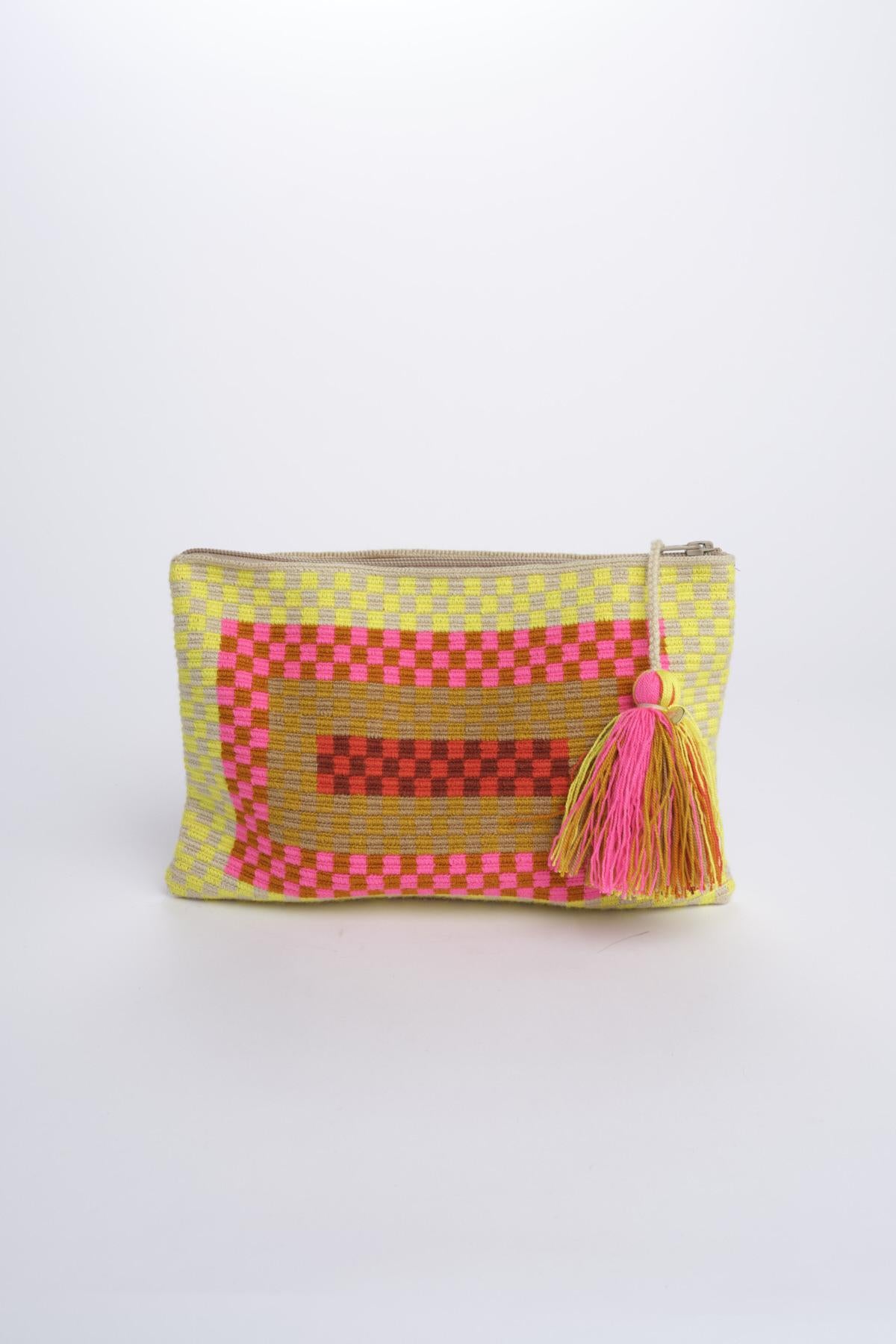 PELICAN bustina a quadretti G12W-0003-3023 YELLOW PINK guanabana 