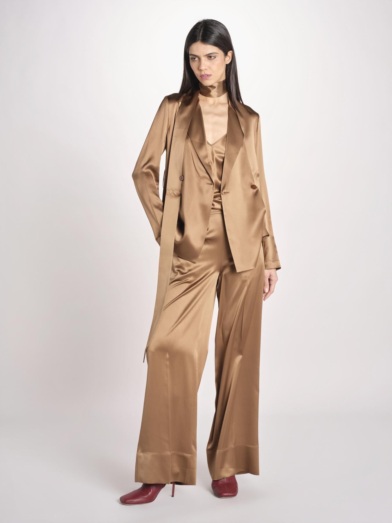 pantalone in seta JF009609 CINNAMON 0605 joseph 