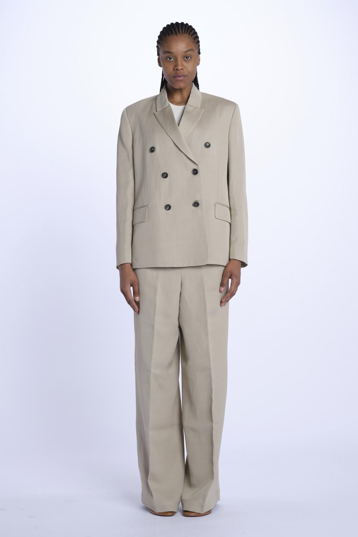 Blazer CHARLOTTE doppio petto misto lino CHARLOTTE CHA15 SABBIA nine in the morning 