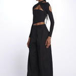 JOSIE top incrociato con spalla nuda JOSIE DEEP BLACK amazuìn 