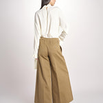 pantalone largo con nervature tinto in capo ORIANA 540 801 13 CRETA quelledue 