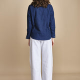CHANDLER camicia denim con automatici BECE616 INDIGO hartford 