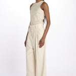 Pantalone con pinces misto lino IO115176 WH014 ivy oak 