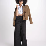 pantalone over in cotone pesante ORIANNA ORNO9 NERO nine in the morning 