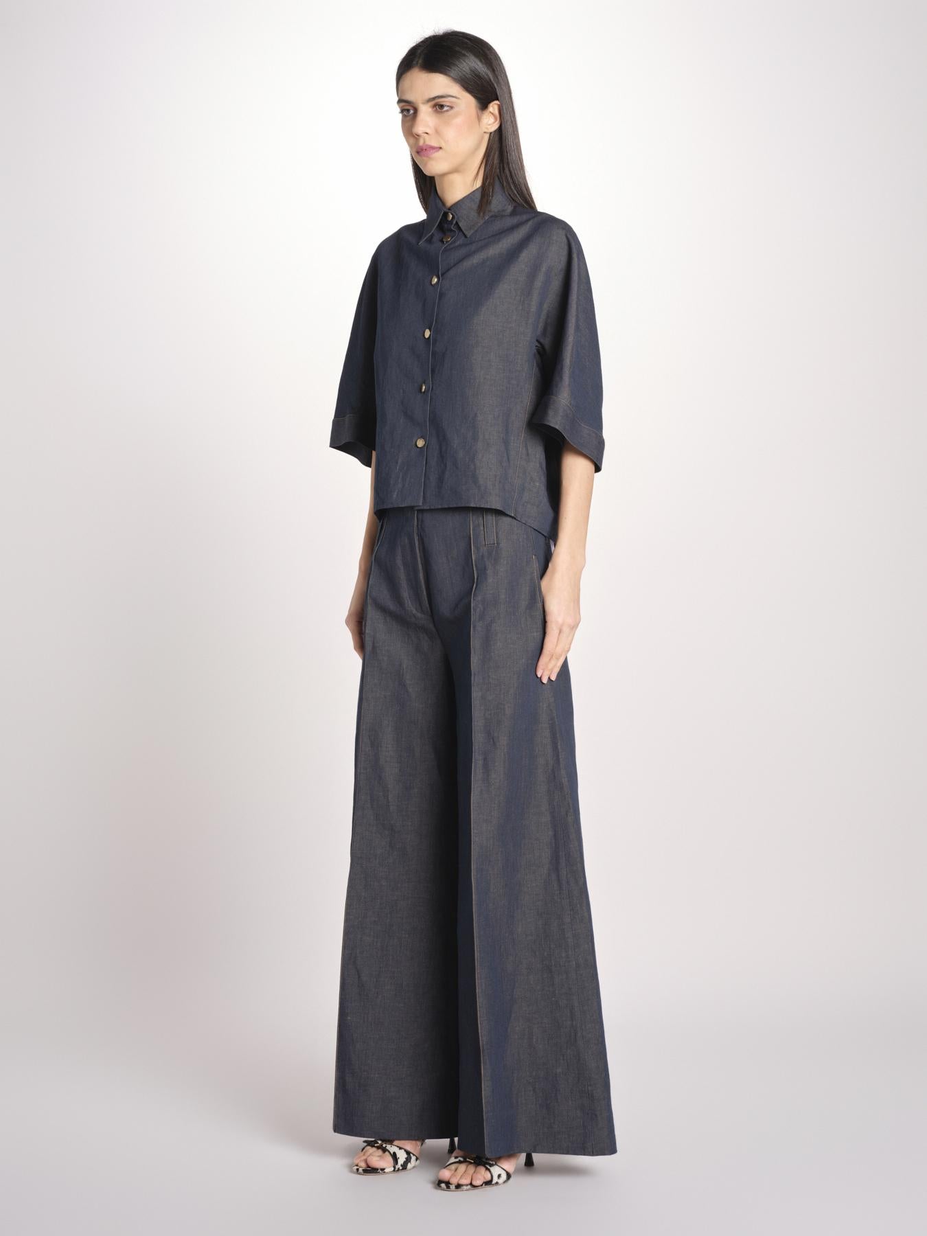 camicia in denim leggero BILYA 33119 356 606 quelledue 