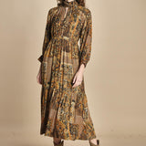 abito midi in etno lurex PIERTA OCRE ba&sh 