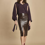 camicia in seta con maniche aperte 31102-304 MELANZANA 18 federica tosi 