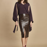 camicia in seta con maniche aperte 31102-304 MELANZANA 18 federica tosi 