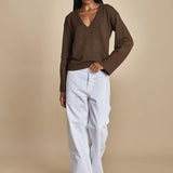 maglia con scollo a v e manica a campana by milaura. D2500894 811 MORO milaura 