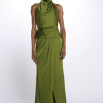MAISON GROWN abito in satin scollo americano 10112295 8611 halston 