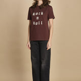 t-shirt con scritta e strass. JWTS02868 BURGUNDY 540 zadig & voltaire 