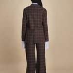 HARRY blazer quattro tasche in galles MJD505_A26240 BROWN COTTON CHECK jejia 