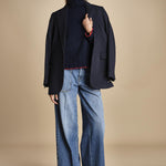 maglia dolcevita over SAMANTHA BLU NAVY ROSSO tenne' 