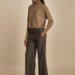 pantalone cropped a quadretti con risvolto MELODIA 65220925 26 quelledue 