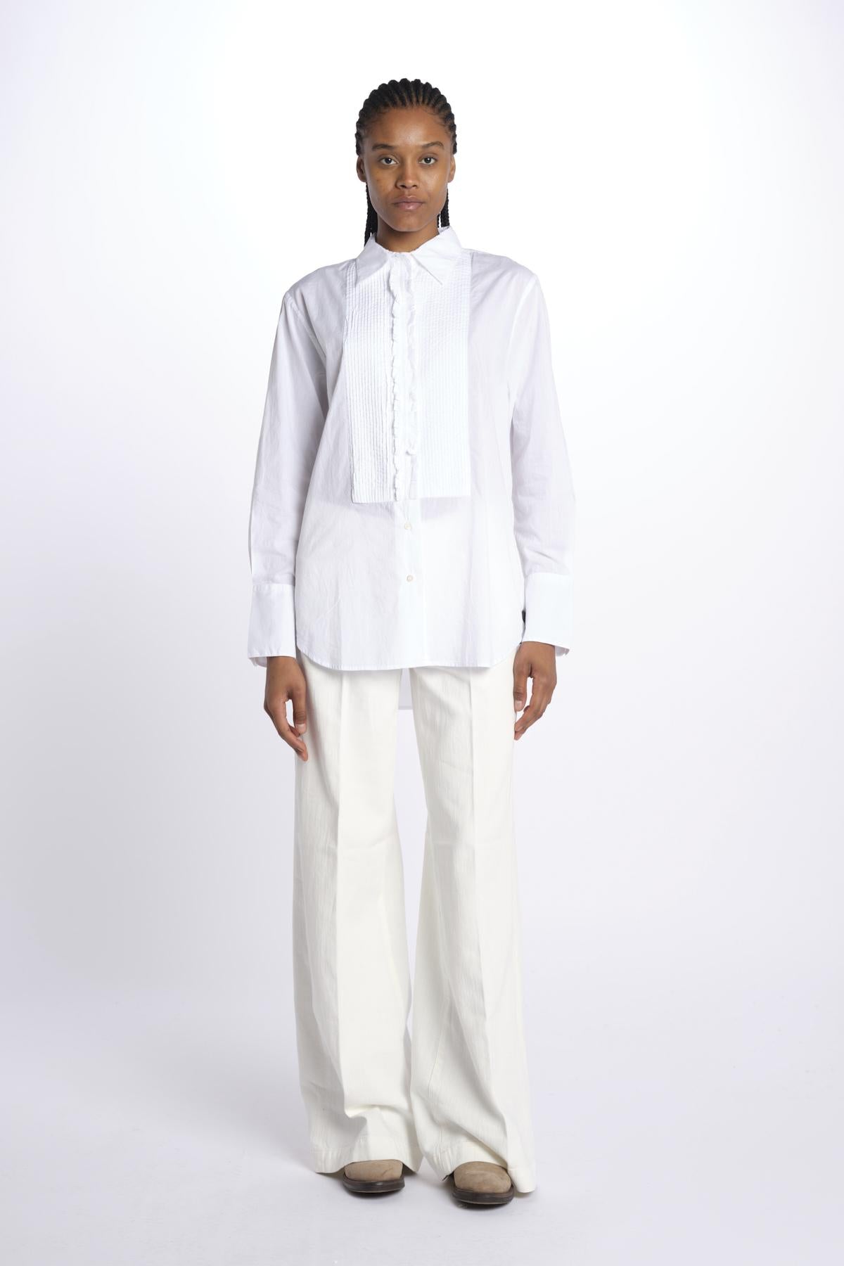 Camicia plastron con rouches MOD.5402 BIANCO aspesi 