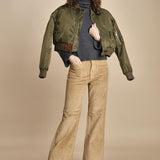 pantalone a zampa con taschine FAUVE WX CAMEL fam 