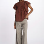 Top CALISSON pizzo con rouches CALISSON BROWNIE vanessa bruno 
