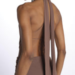 KALISA abito maxi con twist frontale KALISA TAUPE BROWN amazuìn 