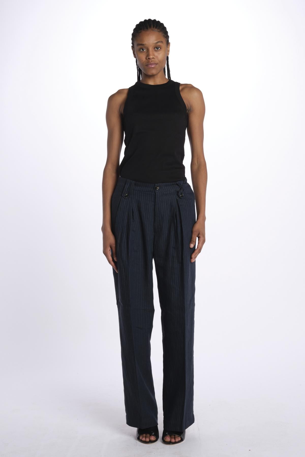 Pantalone CRISTAL pinces CRISTAL NAVY true avenue 