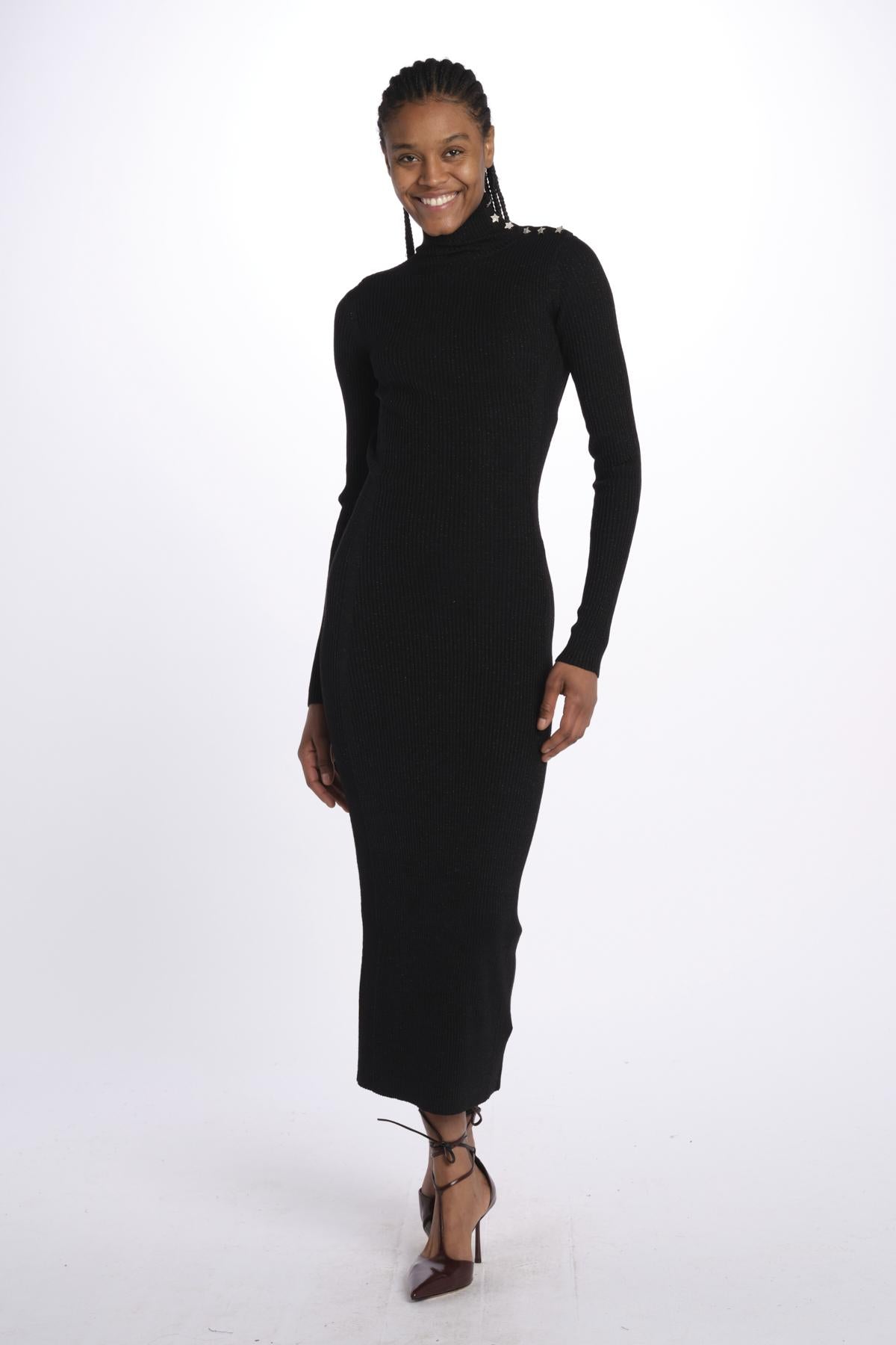 MIREILLE abito in maglia scollo schiena KWDR00179 NERO zadig & voltaire 