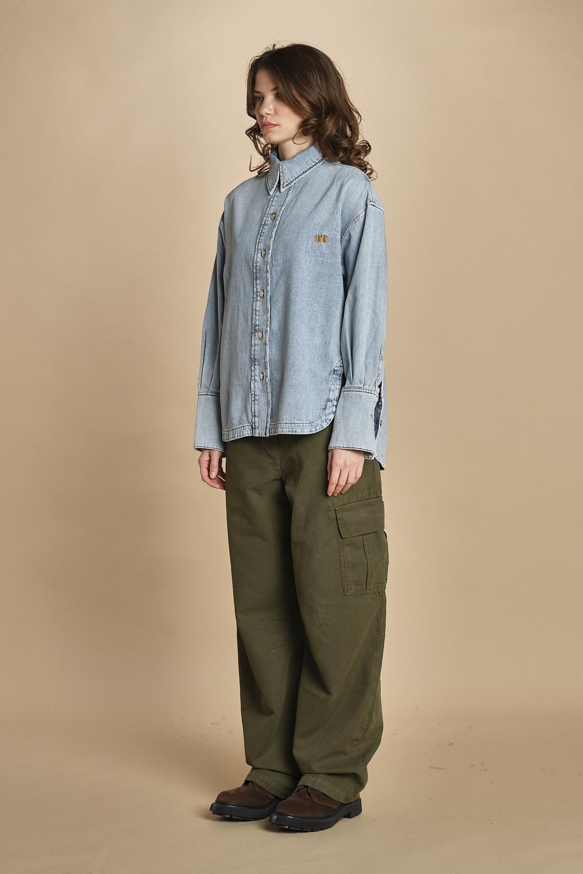 camicia denim over GLORY LBB LT BLUE BLEACH bellerose 