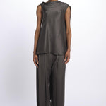 2857 top asimmetrico in crepe satin 2857 STONE MEDIUM dusan 