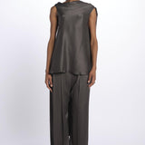 2857 top asimmetrico in crepe satin 2857 STONE MEDIUM dusan 