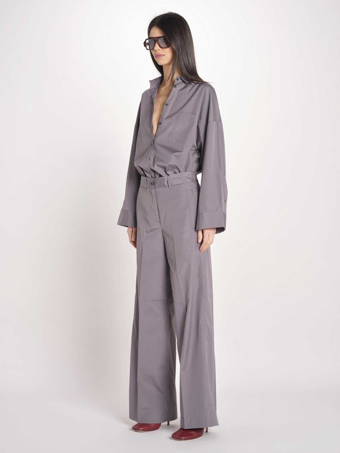 pantalone dritto con elastico in popeline ASTRID STRO07 IRON nine in the morning 