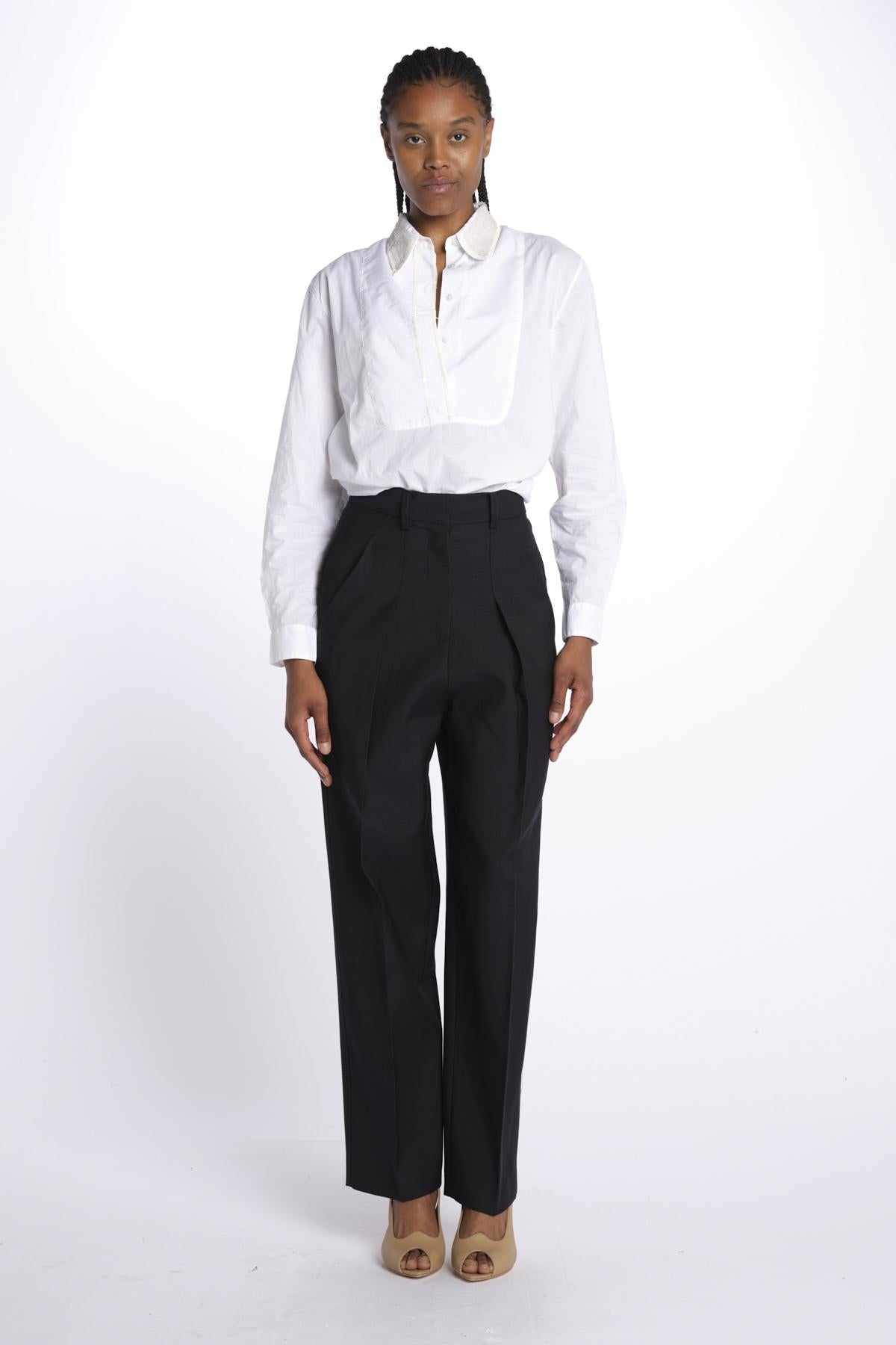 Pantaloni con pences 142706 BLACK lvir 