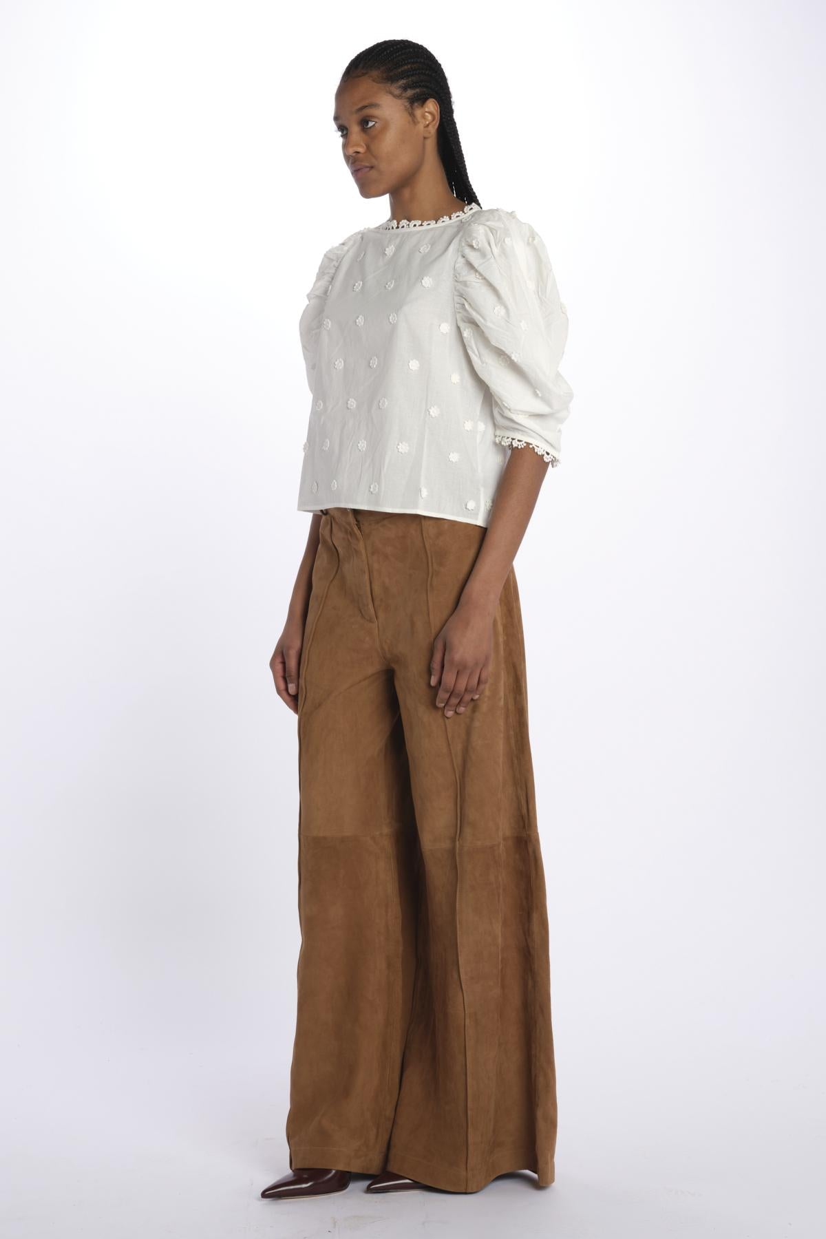 Camicia OFF-WHITE ricamo fiorellini 338614 OFFWHITE farm rio 
