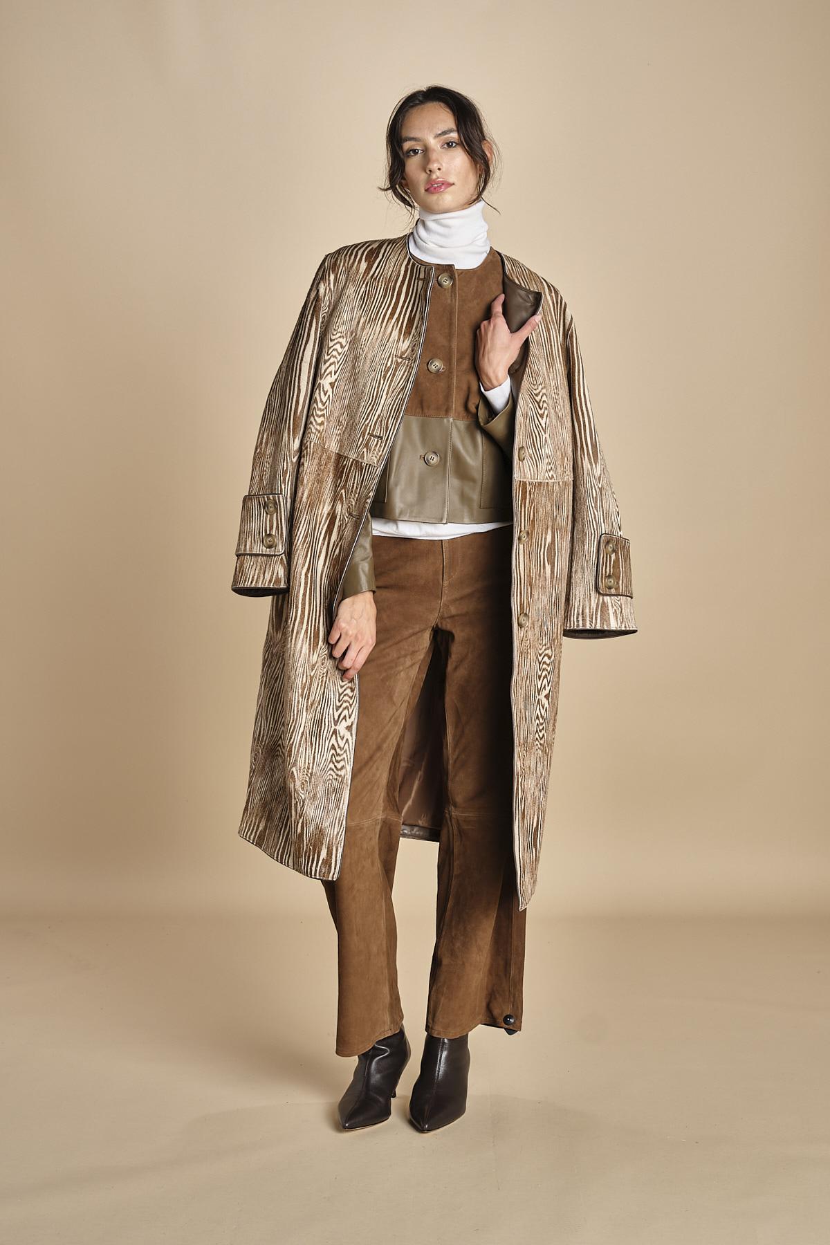 ZELLEA  cappotto in cavallino zebrato ZELLEA MOIRE malina 
