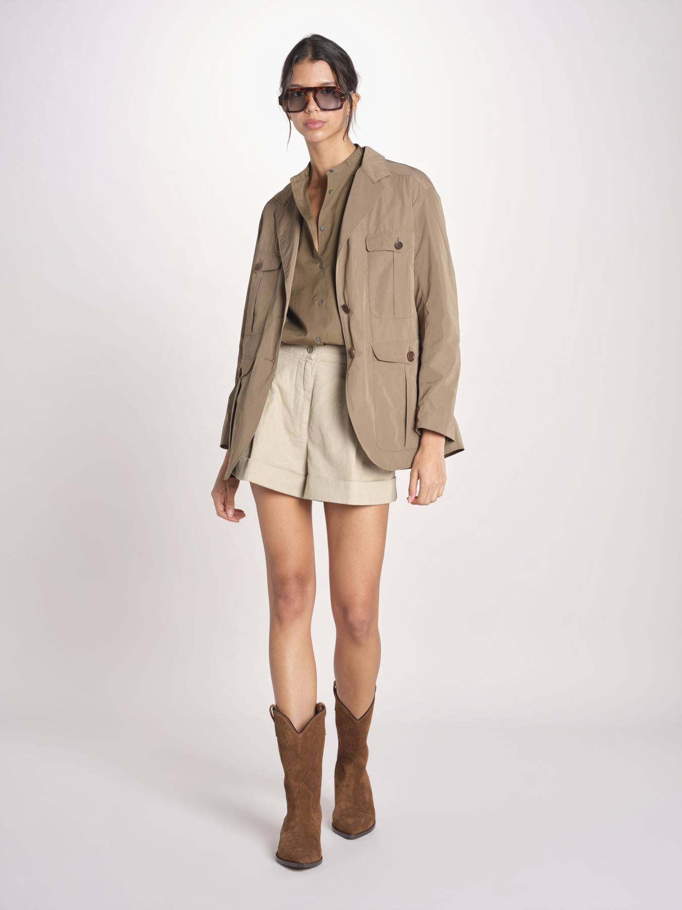 N616 giacca in nylon con tasche N616 01090 TORTORA aspesi 