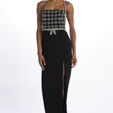  RINA SPLIT GOWN BLACK rebecca vallance 