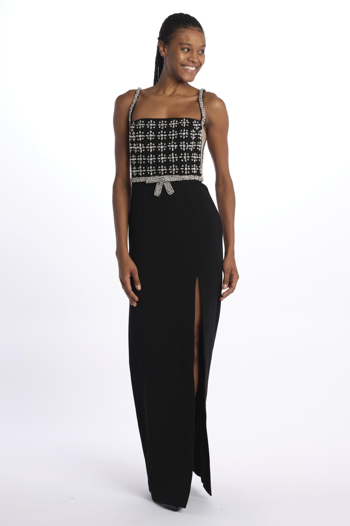  RINA SPLIT GOWN BLACK rebecca vallance 