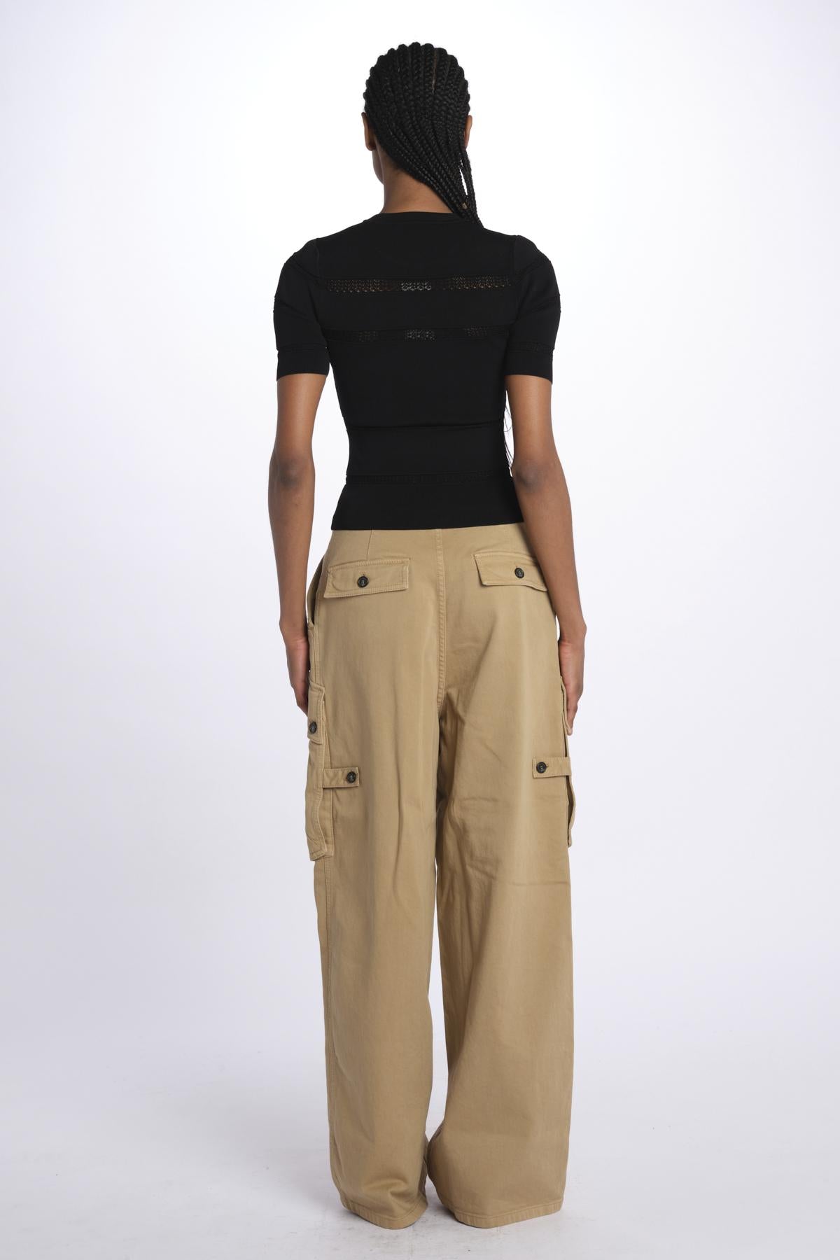 Maglia DEVON m/c inserto pizzo 019 BLACK sea ny 