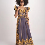 abito con stampe VALMIRA MIDNIGHT INK scarlett poppies 
