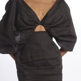 DRESS HELLI mini abito con manica a sbuffo DRESS HELLI NERO inasami 