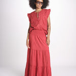 camicia con ricamo HEITABLATU CRANBERRY laraethnics 