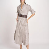chemisier a righe 16R537CO253 P158 BROWN ines de la fressange 
